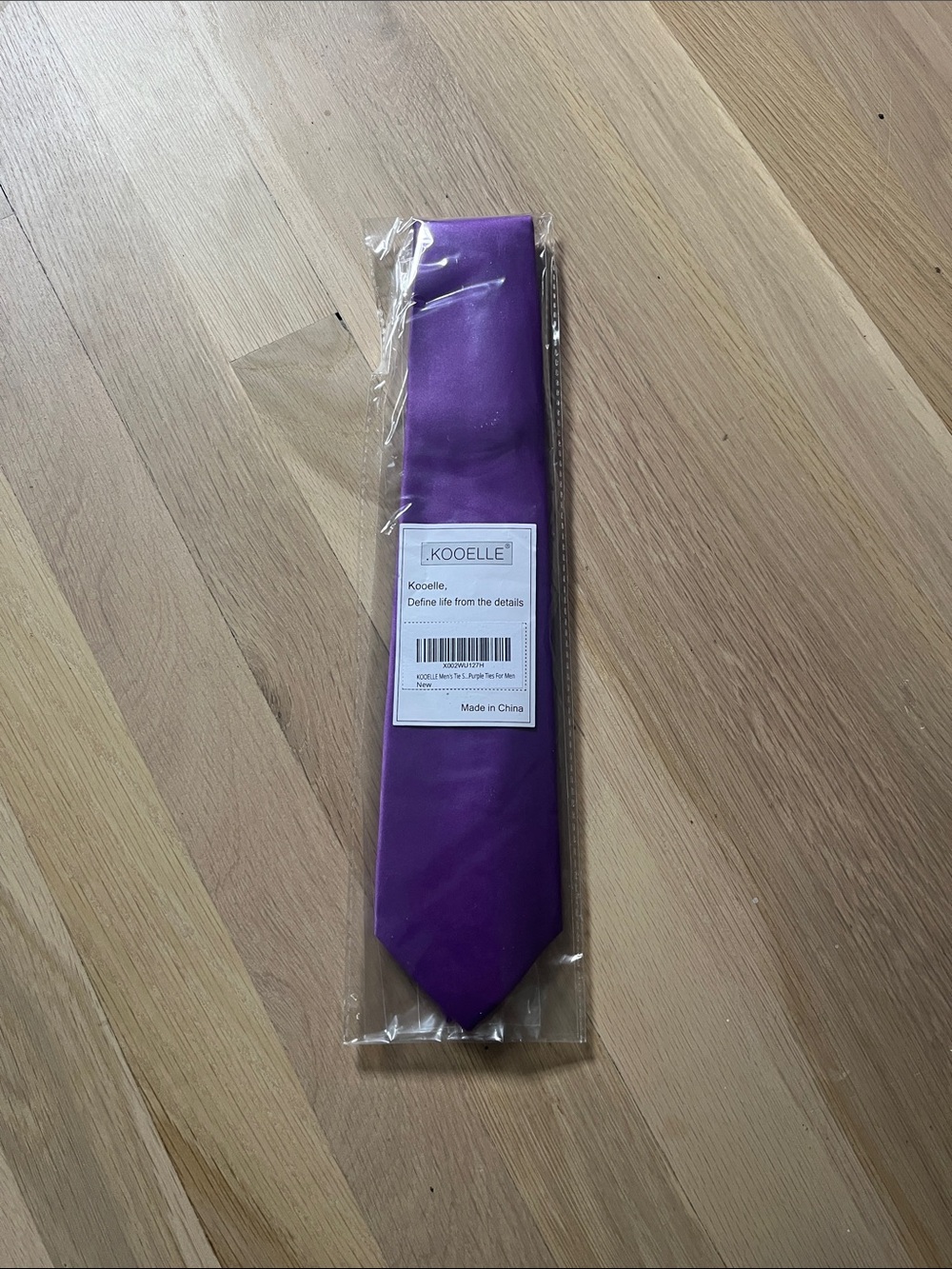 Men's Purple Satin Tie - Solid Formal Tie